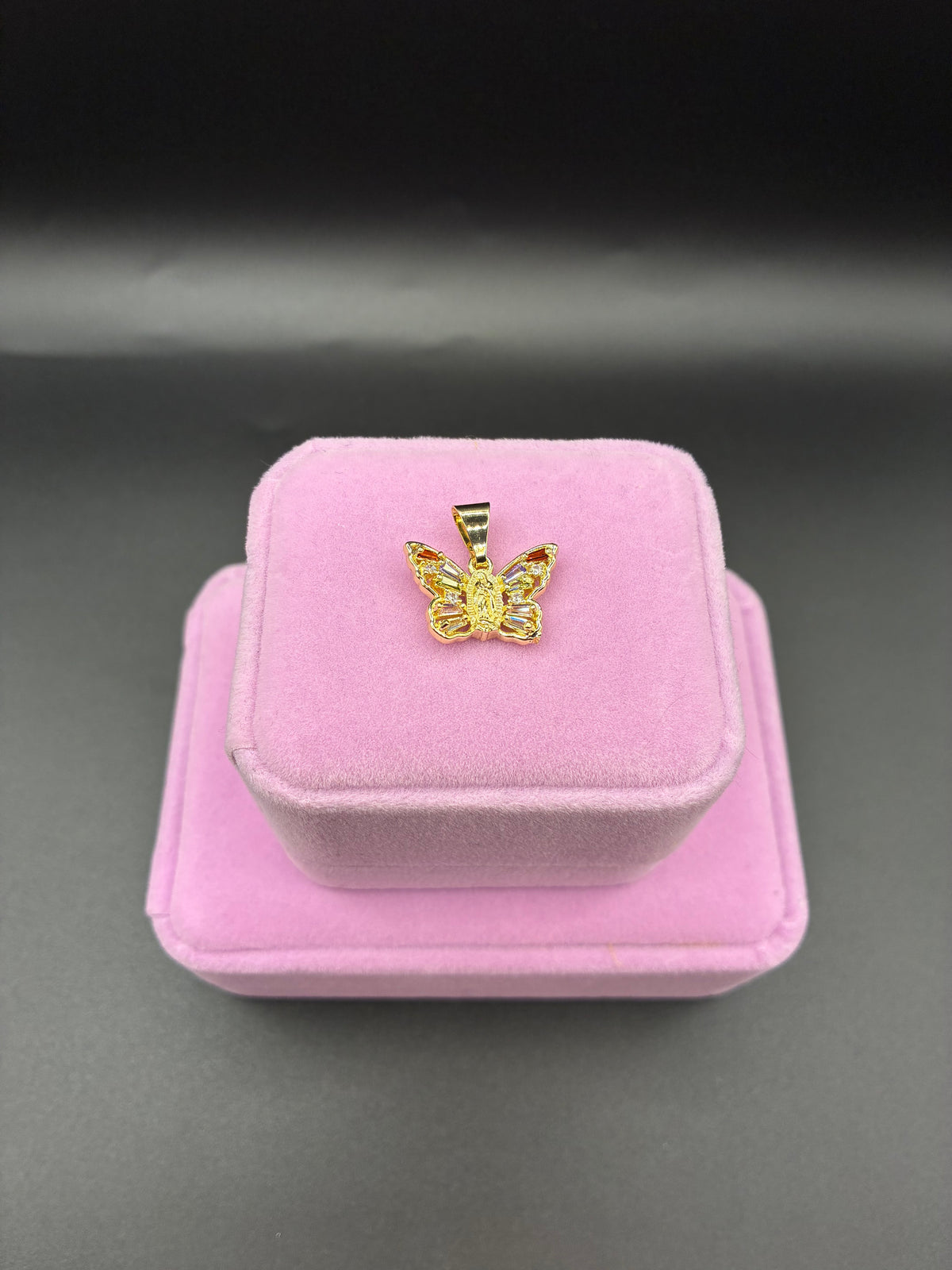 Women Virgin Mary multicolor butterfly pendant 14k gold plated