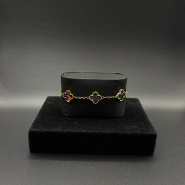 Women Clover Multicolored Bracelet 14k Gold Plated
