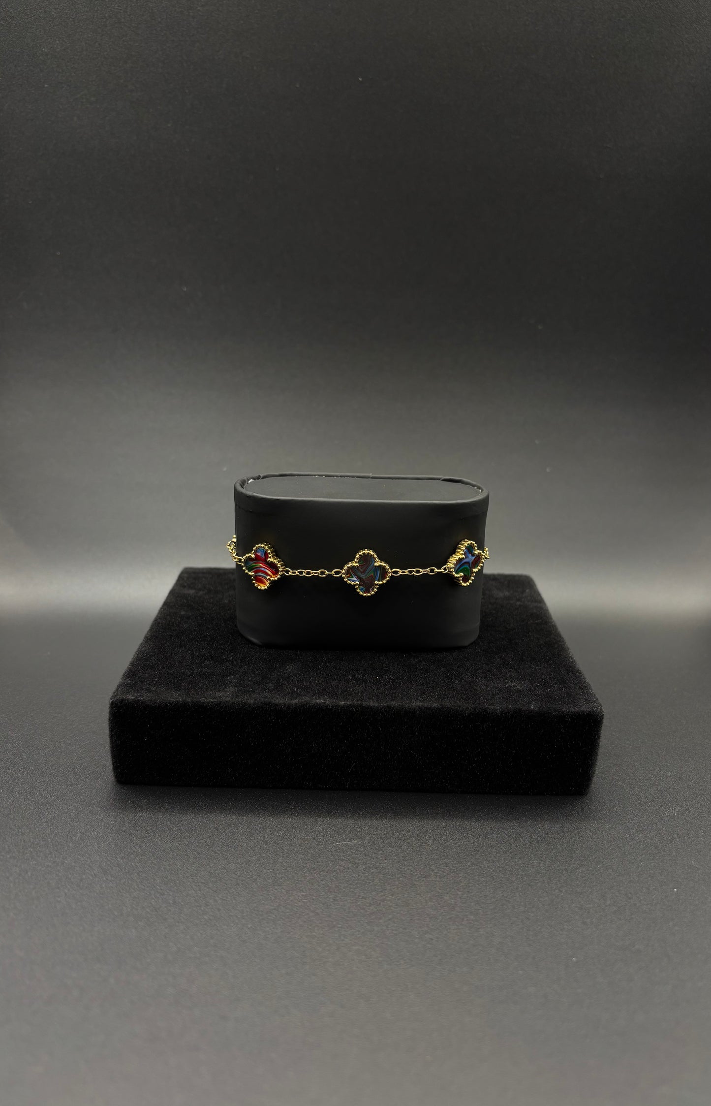 Women Clover Multicolored Bracelet 14k Gold Plated