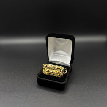 Men Última Cena Double Finger Ring 14k Gold Plated