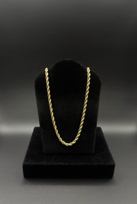 Men 14k plated rope chain