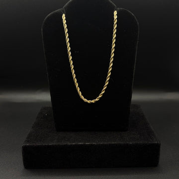 Men Thin Rope Chain 26Inch 14k Gold Plated