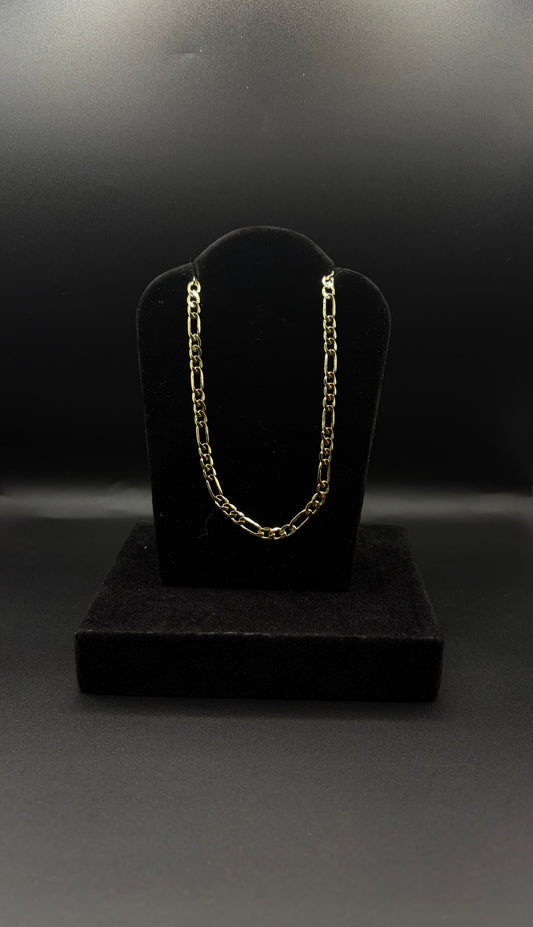 Men Figaro Chain 26Inch 14k Gold Plated
