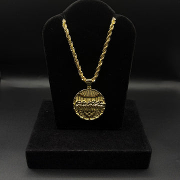 Men Twisted Rope Chain 24inch 14k Gold Plated