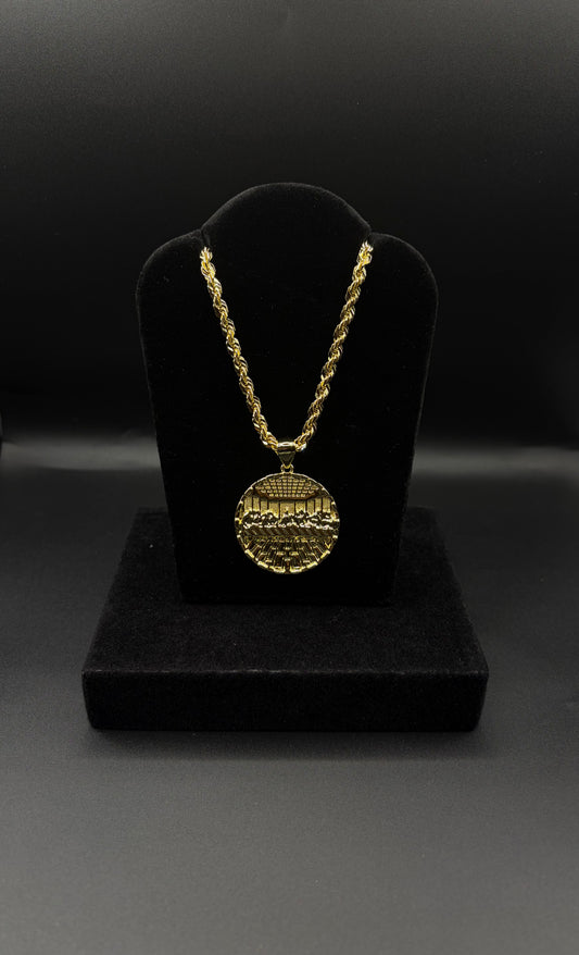 Men Twisted Rope Chain 24inch 14k Gold Plated