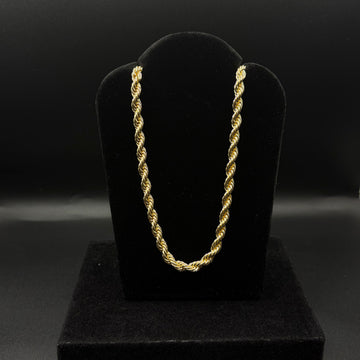 Men Thick Rope Chain 24inch 14k Gold Plated
