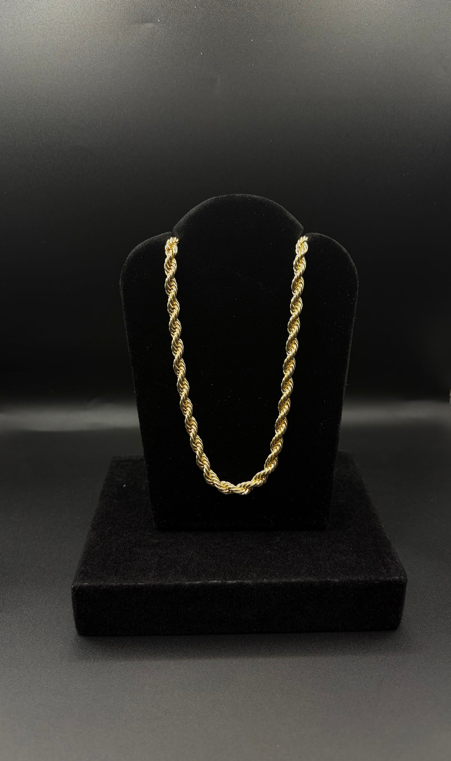 Men Thick Rope Chain 24inch 14k Gold Plated