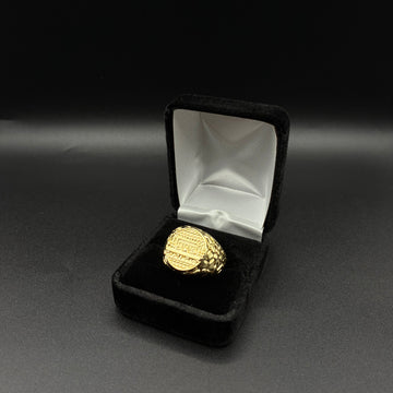 Men Last Supper Nugget Ring 14k Gold Plated