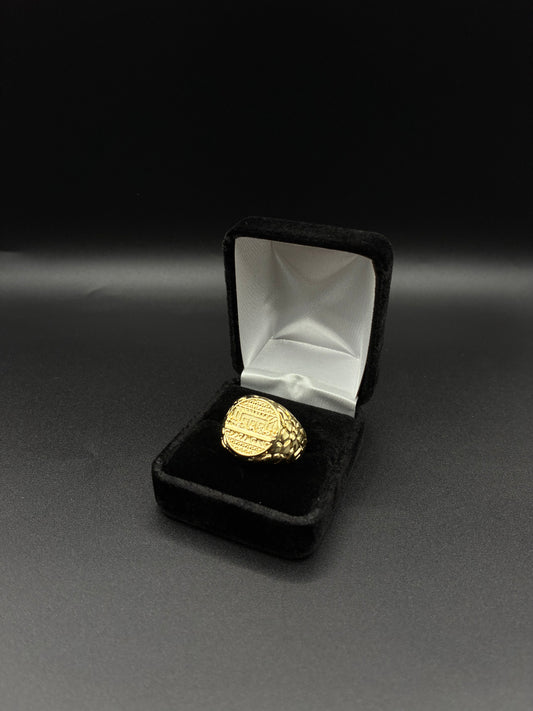 Men Last Supper Nugget Ring 14k Gold Plated