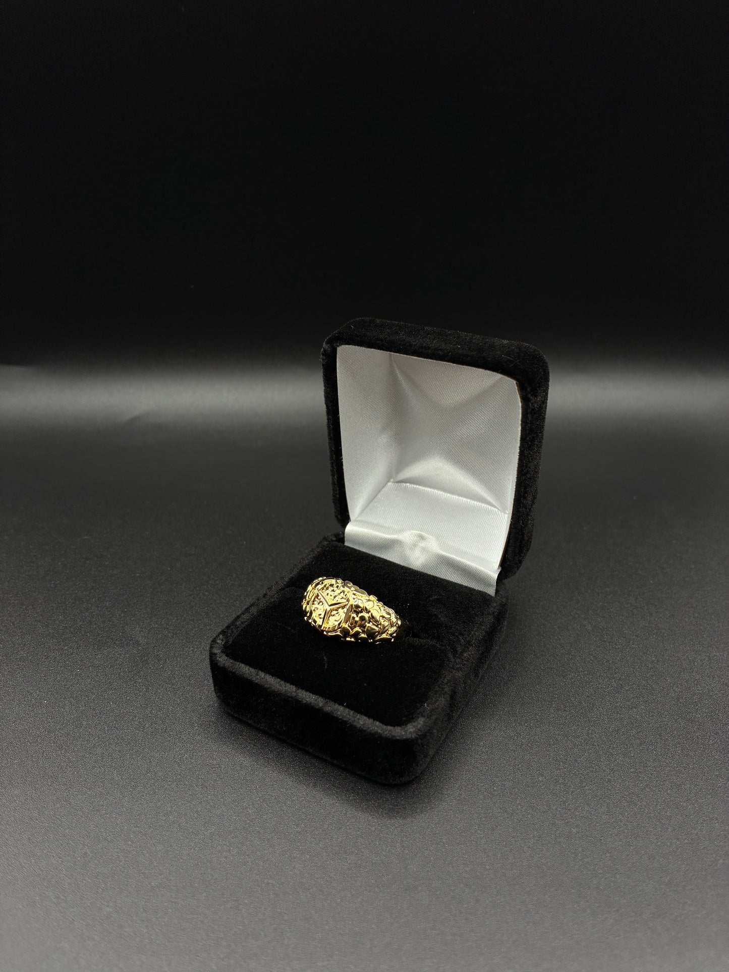 Men MB Nugget Ring 14k Gold Plated