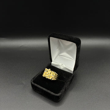 Men Square Diamond Cut Nugget Ring 14k Gold Plated