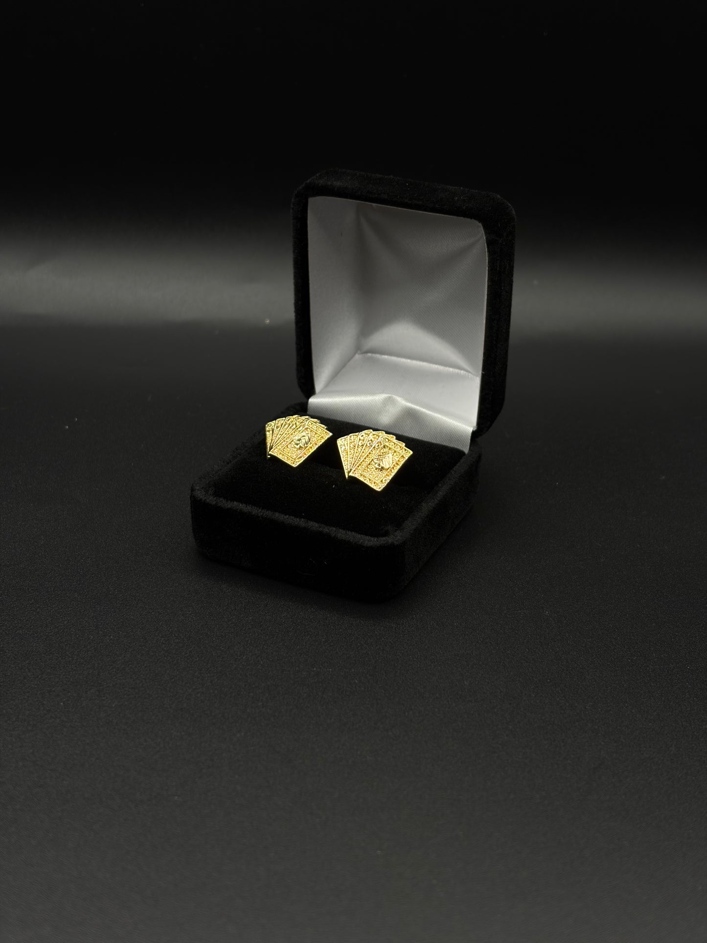 Men Deck Of Cards Earrings 14k Gold Plated