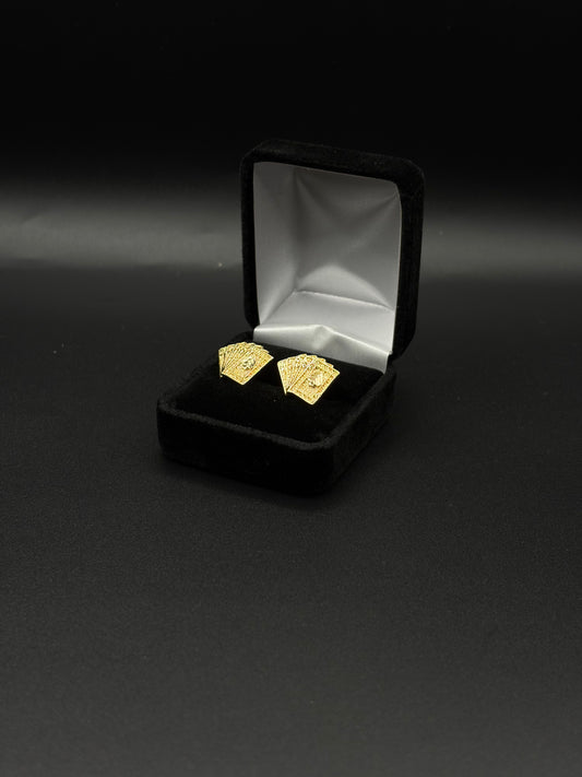 Men Deck Of Cards Earrings 14k Gold Plated