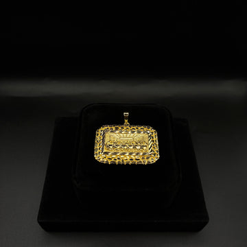 Men Small Last Supper Nugget Pendant 14k Gold Plated