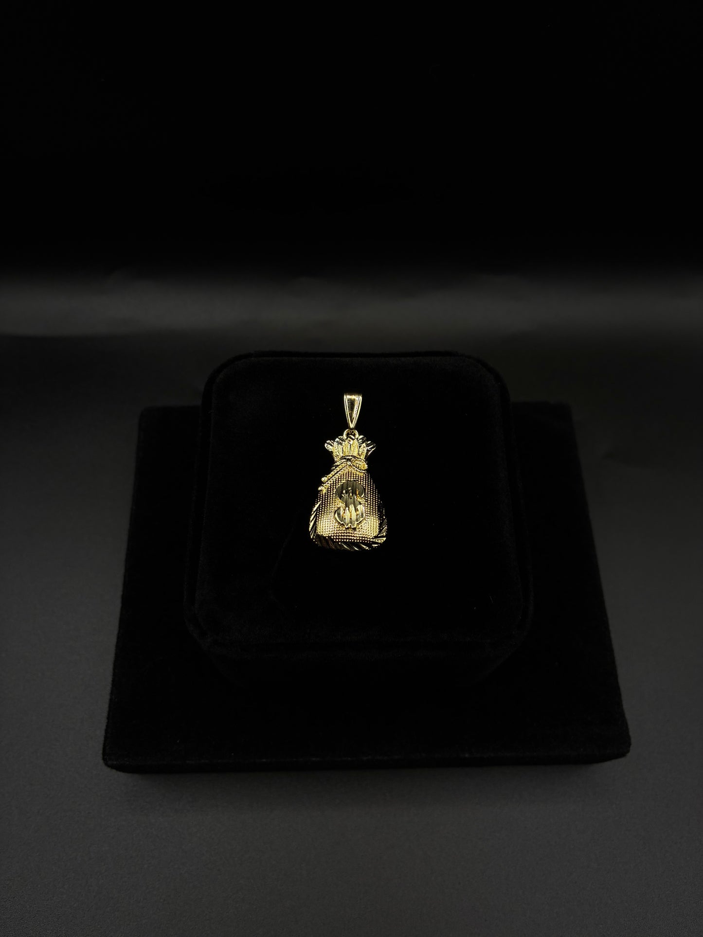 Men Small Money Bag Pendant 14k Gold Plated