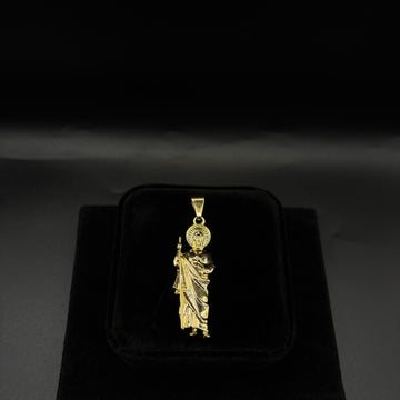 Men Gold San Judas Pendant 14k Gold Plated